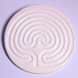 11" White Finger Labyrinth for Meditation or Relax & Decor - A Handmade Kit with Aromatherapy - Clay and Glitter - Zayra Mo