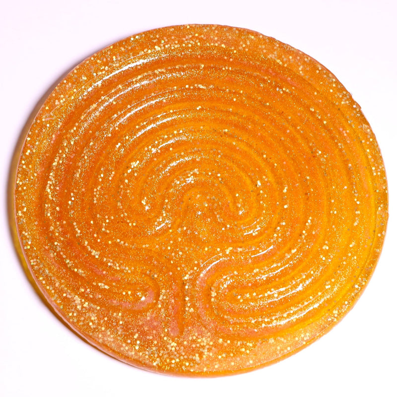 11" Gold Finger Labyrinth for Meditation or Relax & Decor - A Handmade Kit with Aromatherapy - Epoxy and Glitter - Zayra Mo