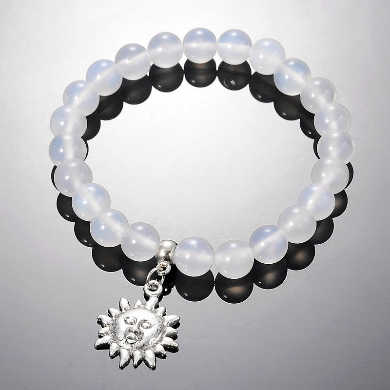 Tibetan Style Star & Moon & Sun Bracelets with Aquamarine, Quartz and Aventurine - The Yogi World - Zayra Mo